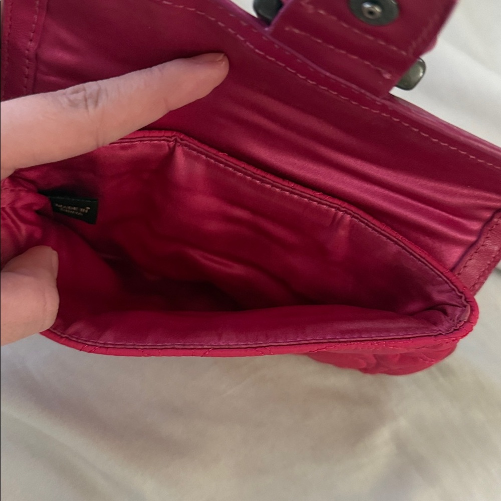 Coach Quilted Wristlet Clutch in Bright Pink - Picture 6 of 6
